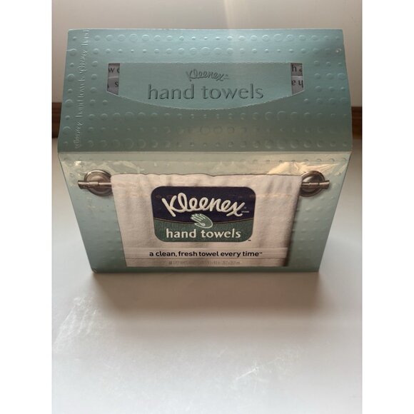 2008 NOS Kleenex 60 Count Disposable White Hand Towels Blue - Picture 2 of 6